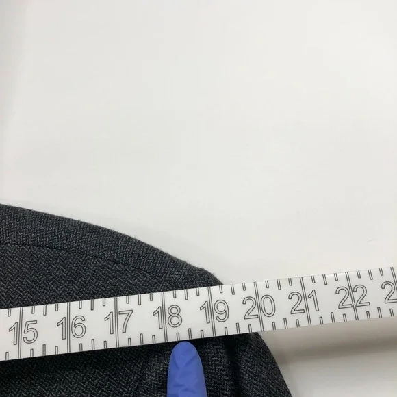 Brooks Brothers 346 Wool 44R Button Sport Coat Jacket Herringbone Blue Gray